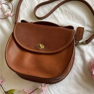 Old Vintage Coach 9860 Plaza Bag (small) British Tan Brown Crossbody
Purse USA